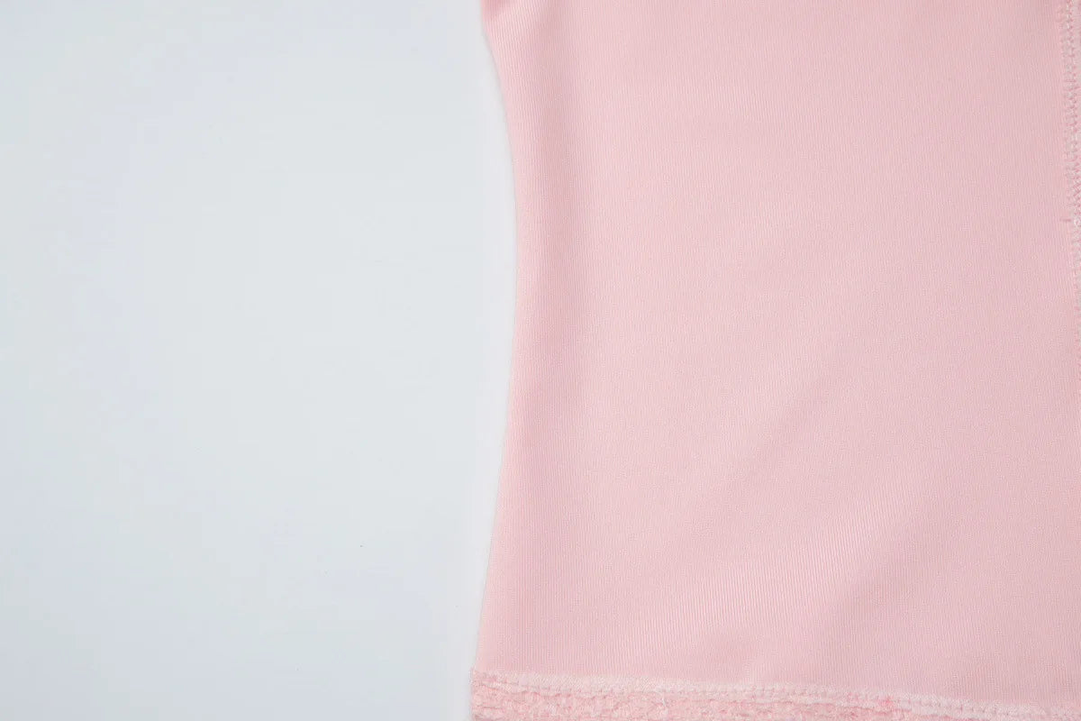 FDYOUO Sexy Halter Lace Patchwork Camisoles Women Fashion Backless Hollow Out Corset Pink White Bandage Tanks Top Y2K Streetwear