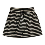 Women's Black White Striped Mini Skirt Drawstring Elastic High Waisted Sports Skirt Summer New Korean Style Sports Skirts 2026