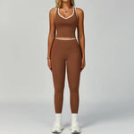 Gym Tracksuit Yoga Set 2 Pieces Workout Outfits Fitness Sportswear High Waist Leggings Sports Bra Athletic Wear Women Clothes