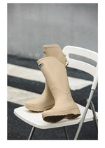 Women's Rain Boots Anti Slip Thick Soles Outdoor Long Tube Rain Boots Waterproof Fashion Wear-resistant Kitchen Women's Boots