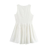 Foridol Bowknot Tie-up Summer White Dress Women Sleeveless Beach A-line Short Dress 2025 Occasion Boho New in Sundress