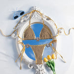 Sexy White Gold Contrast Bikini Women Metal Starfish Push Up Triangle Swimsuit 2026 Beach Bathing Suit Micro Swimwear Biquini