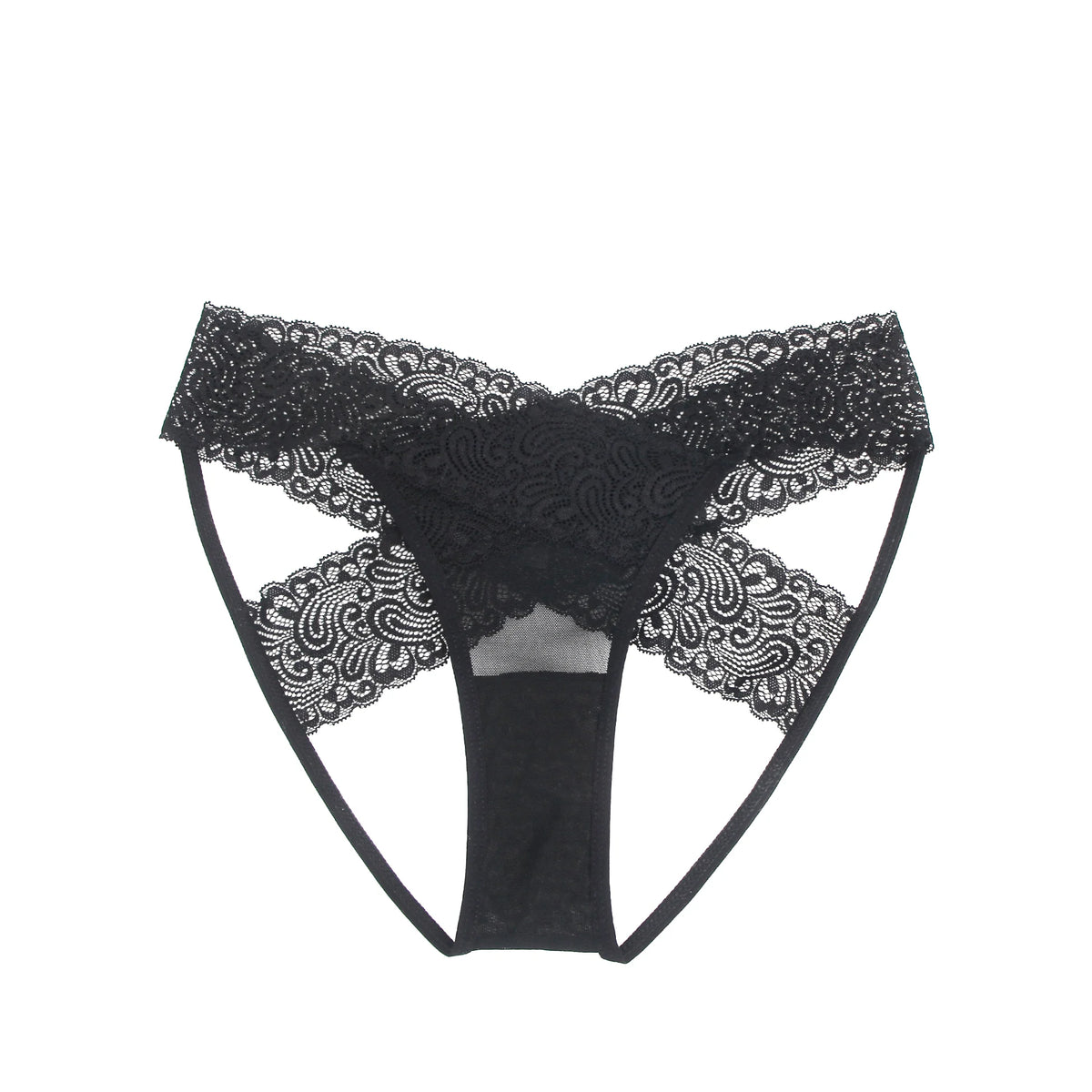 Black Red Crotchless Panties for Women Sexy Hollow Out Lace Lingerie Open Crotch Thong Underwear