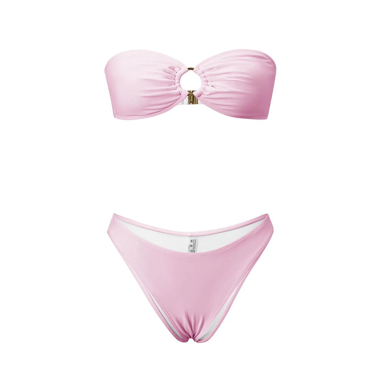2026 Summer Womens Solid Color Bikini Sets Strapless Bra Tops with Thong Swimsuits 2 Pcs Set Bathing Suits for Beach Pool