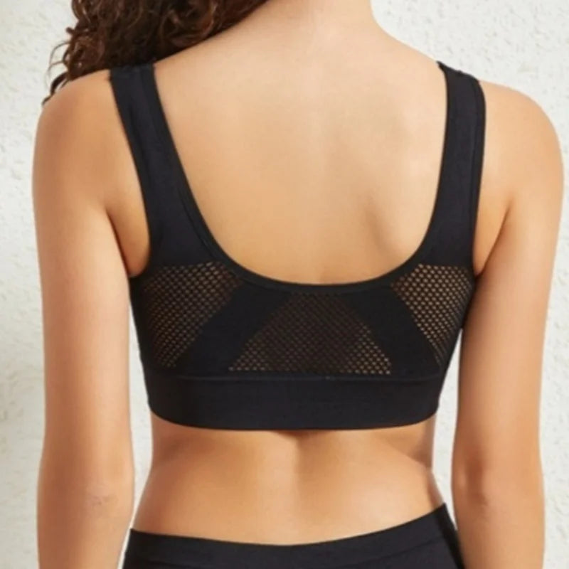 Women Mesh Panel Seamless Tank Bra Sports Wireless U Back V-Neck Vest Style Bralette Sexy Lingerie Multi Colors Intimates S-5XL