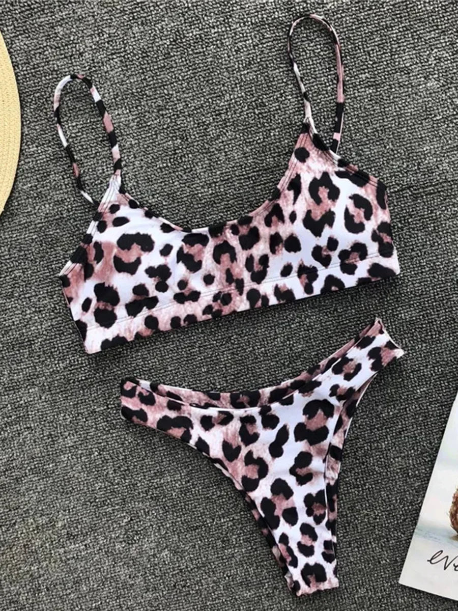 2026 Sexy Leopard Brazilian Bikini Female Swimsuit Women Swimwear Two Pieces Bikini Set High Cut Push Up Bathing Suit Swim Lady