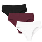 3Pcs/Set High Rise Briefs Women Classic Panties Female Underpants Solid Color Panty Plus Size Underwear Sexy Lingerie S-3XL