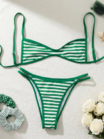 New Flowers Printed High Leg Cut Bikini Female Swimsuit Women Swimwear Two-Pieces Bikini Set Bather Bathing Suit Swim