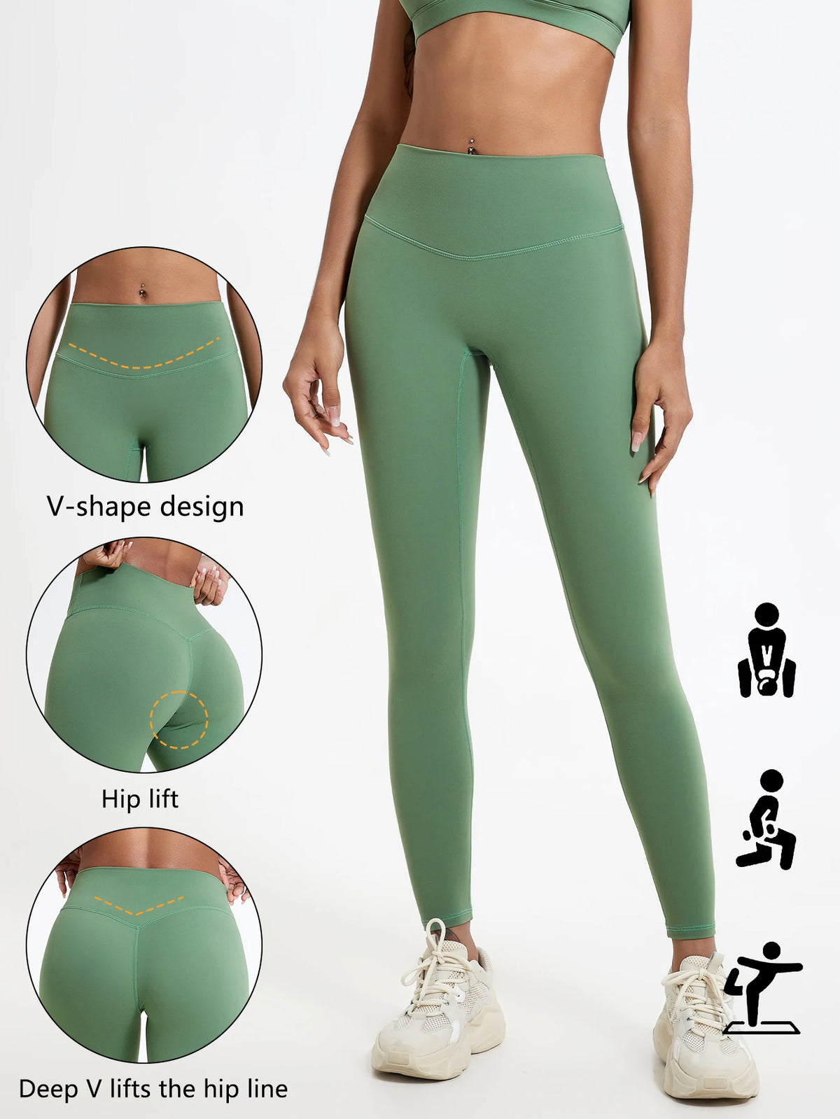 Hearuisavy Summer Ultra-Soft Fabrics High Waist Gym Quick-Dry Yoga Pants Running Workout Pants Push Up Sports Leggings Women