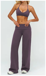 Yoga Pants Women High Waist Fitness Sports Flared Trousers Gym Workout Jogging Wide Leg Pants Female Dance Sports Flared Pants