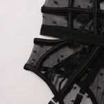 Toucheart Lace Sexy Skinny Babydoll Bodysuit Embroidery Erotic Private Adult Suit Solid Color Patchwork High Waisted Sexy Set