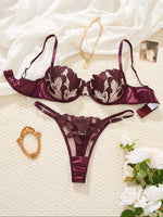 Special anniversary embroidery lingerie set - Sophisticated style, atmosphere-enhancing French vintage mesh bra ZA824031