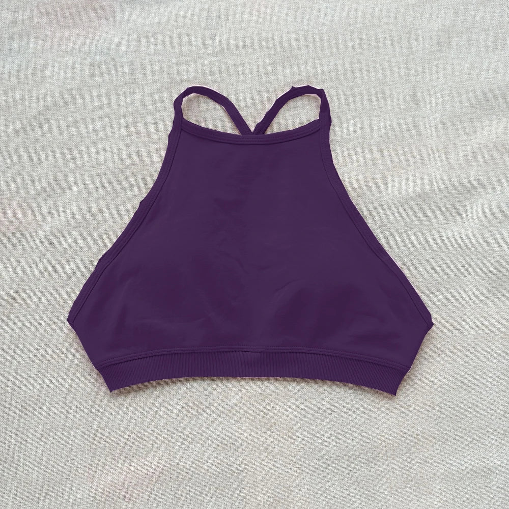 Drdfnamic High Neck Backless Sports Bra Support Back Cross Fitness Underwear Push-up Gym Clothes Workout Sports Tank Top XP400