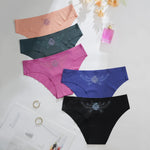 5pcs Ultra-thin Seamless Underwear Women's Invisible Panties Sexy Ice Silk Briefs Low Waist Breathable Stretchy Soft Lingerie