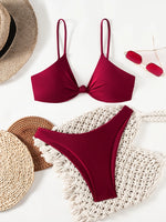 ZTVitality Solid Tie Sexy Bikinis 2026 New Arrival Padded Bra Bandage Push Up Bikini Brazilian Swimsuit Women Swimsuit Summer