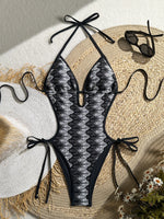 New Sexy Orange Stripe One Piece Swimsuit 2026 Women V Neck Hollow Out Backless Thong Bikini Beach Holiday Bathing Suit Swimwear