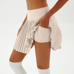 Women's Pleated Skirt Yoga High Waist Anti-Slip Tennis Skirt Double Layer Non-Slip Solid Colour Badminton Golf Short Skirts 2025