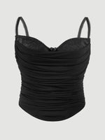 Camisole Tight Corset Sexy Transparent Mesh Patchwork Tube Top Slimming Hot Girl Outerwear Party Crop Top Pure Desire Top C9L1