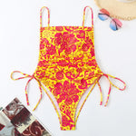 2026 Floral String One Piece Swimsuit Backless Sexy Swimwear Women Bathing Suit Female Swimming Summer Beachwear Bodysuit