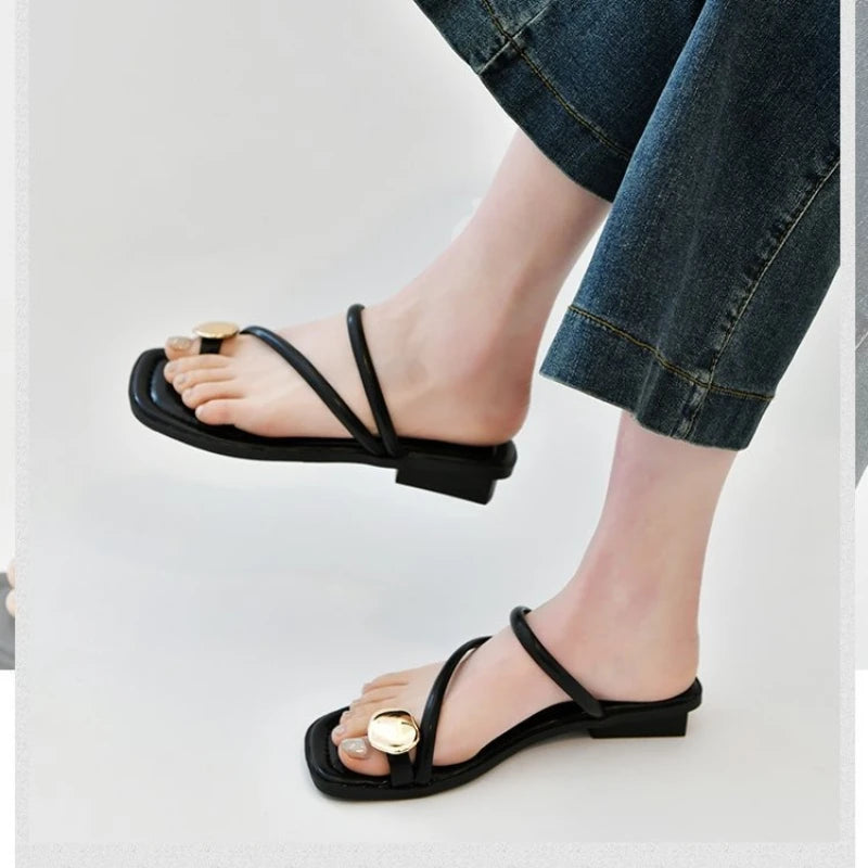 Beach Flip Flop Clip Toe Women Flats Slippers Shoes Outdoor Casual Ladies Low Heel Slides