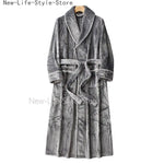 Long Flannel Robe for Men Women Warm Home Pajamas Loungewear 2026 Autumn Winter New Thick Coral Fleece Couple Bathrobe