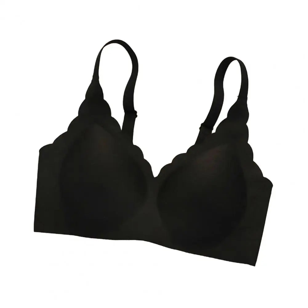 Women's Wireless Bra Full Coverage Push Up Support Bralette Seamless No Underwire Comfort Bra Wavy Edge Yoga Sports Bra
