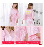 6-12Pcs Spa Girls Party Birthday Squad Robes Girl Kimono Spa Robe Pajama Party Favors Soft Satin Bathrobe for Kid Birthday Decor