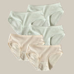 5Pcs/Set Women Cotton Briefs Ribbed Panties Low Rise Underwear Female Underpants Solid Color Sexy Lingerie Soft Intimates M-XL