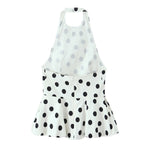 Women's Casual Fashion Polka Dot Balloon Style Top White Black Polka Dot Halter Neck Top For Women Summer Casual Wear 1LWP