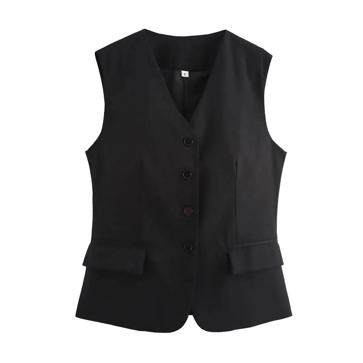 Women's Fashion Versatile Vest Solid Color Tailored Vest Three Pack Sleeveless V Neck Button Down For Women Office Wear 2EKY