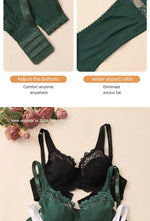 Elegant Womens Lace Bra Hollow Out Design Underwire Support Sexy Lingerie BH Tops UnderwearPlus Size A B C D E Cup