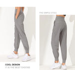 Hearuisavy Yoga Pants Loose Slim Quick-Dry Yoga Pants Pleated Hem Bound Running Fitness Capris Pockets Jogging Pants Woman
