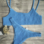 Sexy Wrinkled Butterfly Printed Bikini Female Swimsuit Women Swimwear Two-Pieces Bikini Set Bather Bathing Suit Swim Lady V713