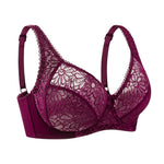 Sexy Womens Bras Ultra-Thin Perspective Deep V Lace Sheer Plus Size Bra Female Underwear Lingerie BH Tops D E F Cup