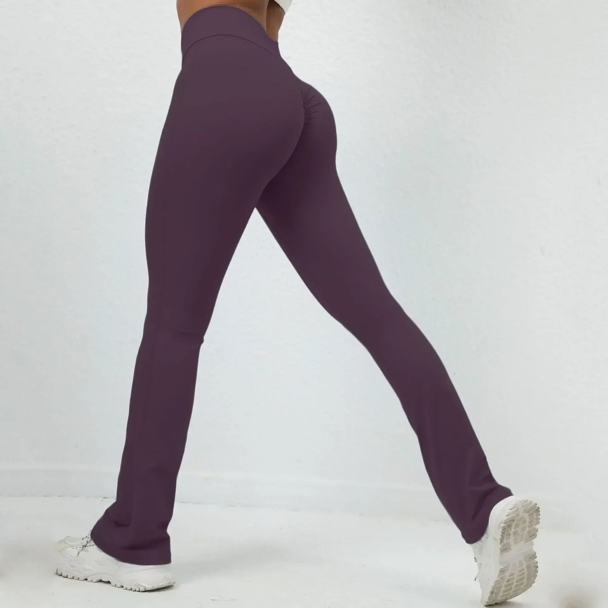 Women's Seamless Yoga Leggings Pants Sports Fitness Peach Hip-lifting High Waist Slimming Dance Training Workout Flared Pants