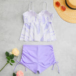 High Waist Push Up Swimwear Women 2023 New Two Piece Swimsuit with Shorts Shell Tankini Set Female Swim Bathing Suit Trunks XL