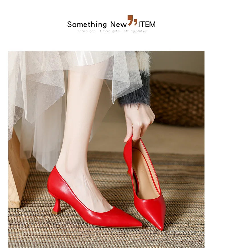 Patent Leather Fashion High Heels 2026Pointed Toe Pumps Elegant Woman Heeled Shoes Shallow Mouth Candy Colored Sexy Single Shoes