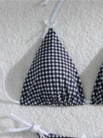 Sexy Micro Bikini 2024 Gingham Print Swimsuit Female Swimwear Women Strings Thong Bikinis Set Bather Beachwear Bathing Suit Pool