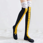 Women Thigh High Stockings Chicken Feet Print Long Socks Over Knee Socks Funny Novelty Socks Cartoon Animal Paws Stockings