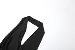 Temperament Halter Neck Party Dresses Women Sexy Deep V-neck Backless Package Hip Slit Dress Hot Girls Club Banquet Vestidos