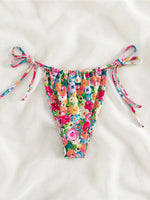 Sexy Floral Printed Halter Lace Up Bikini Female Swimsuit Women Swimwear Two-pieces Bikini set Bather Bathing Suit Swim K5026