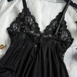 Women Nightdress Lace Chemise Bow Nightgown Sleepwear Mini Dress Plus Size Babydoll Lingerie Sleepdress Nighty