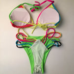 DEKA Push Up Micro Mini Colorful Bikini Set Women Swimsuit Halter Swimwear Female Brazilian Bathing Suit Swimming Beach Wear