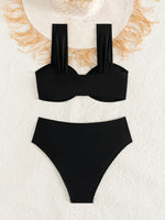 ZTVitality Sexy Solid Bikinis 2026 New Arrival Padded Push Up High Waist Swimsuit Women Swimwear Beachwear 2Piece Bikini Summer