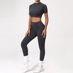 2PCS Yoga Suit Sports Set Women Quick-Drying Gym Set Women Tracksuit Running Workout Long Sleeve Sports Shirt Yoga Clothing