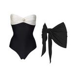 2026 One Piece Swimsuit With Cover Up Trend Swimsuit Women Swimwear Black Swim Suit Bodysuit Bathing Suit Beach Wear