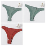 3Pcs/Set Women Brazilian Panties Low-Rise Thong Comfort T-back Underwear Sexy Lingerie High-Stretch G-string Multi Color M-XL