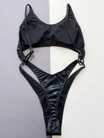 Snake Skin Tummy Cut Out Mini Mirco Thong One Piece Swimsuit Women Swimwear Female Monokini Backless Bathing Suit Swim Beachwear