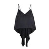 Women's Casual Asymmetric Silk Satin Textured Lingerie-Style Top Backless Deep V Suspenders Sleeveless Vest For Woman Charm 7P3O