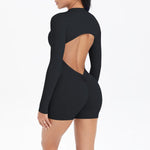 Women's Yoga Jumpsuits Sports Fitness Backless Half Zipper Peach Hip-Lifting Naked Feel Gym Running Workout One-Piece Bodysuits